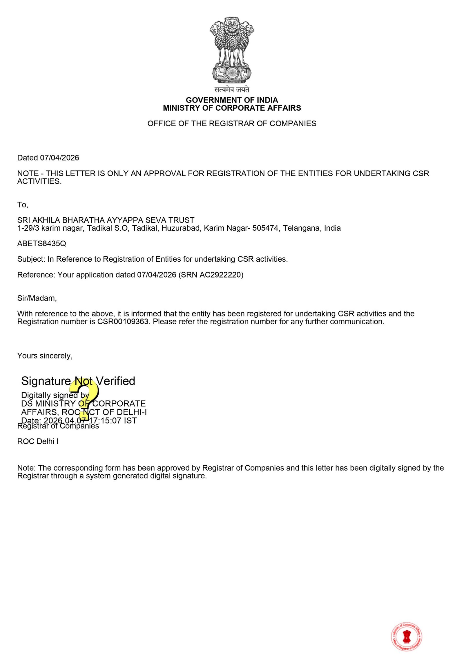 csr 1 registration letter ac2922220 07 apr 2026.pdf page 0001